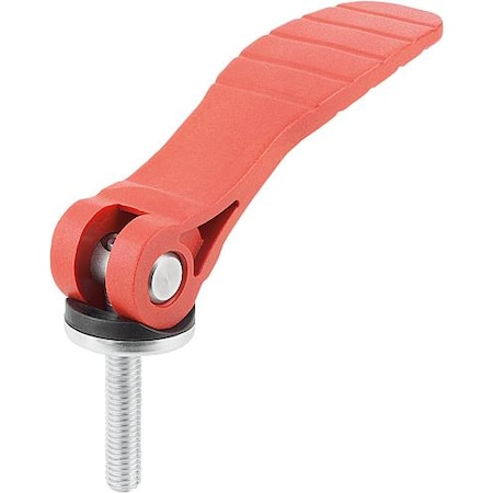 Cam Lever With Plastic Handle Ext. Thread, Steel Or Stainless, Metric